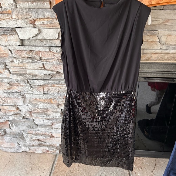 NWOT Astr Black Sequin Mini Cocktail Dress - Picture 2 of 3
